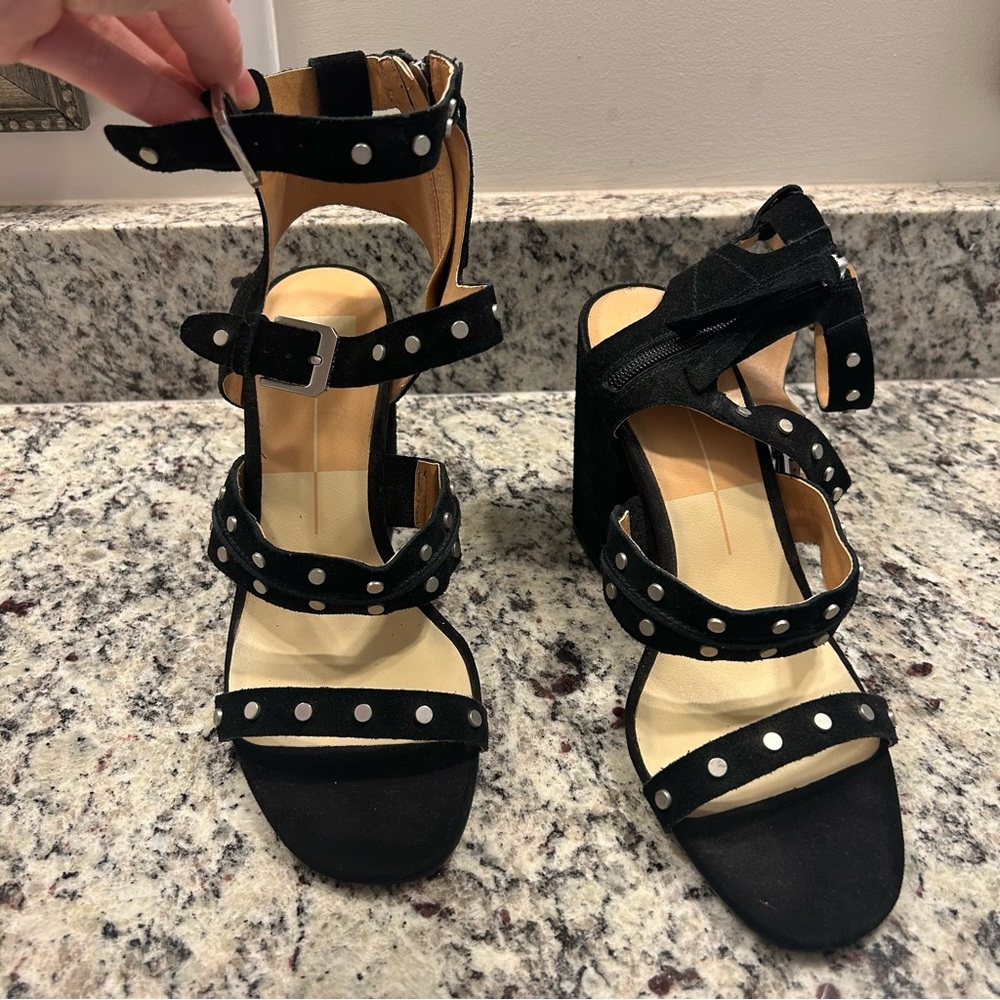 Dolce Vita Black Studded Block Heel